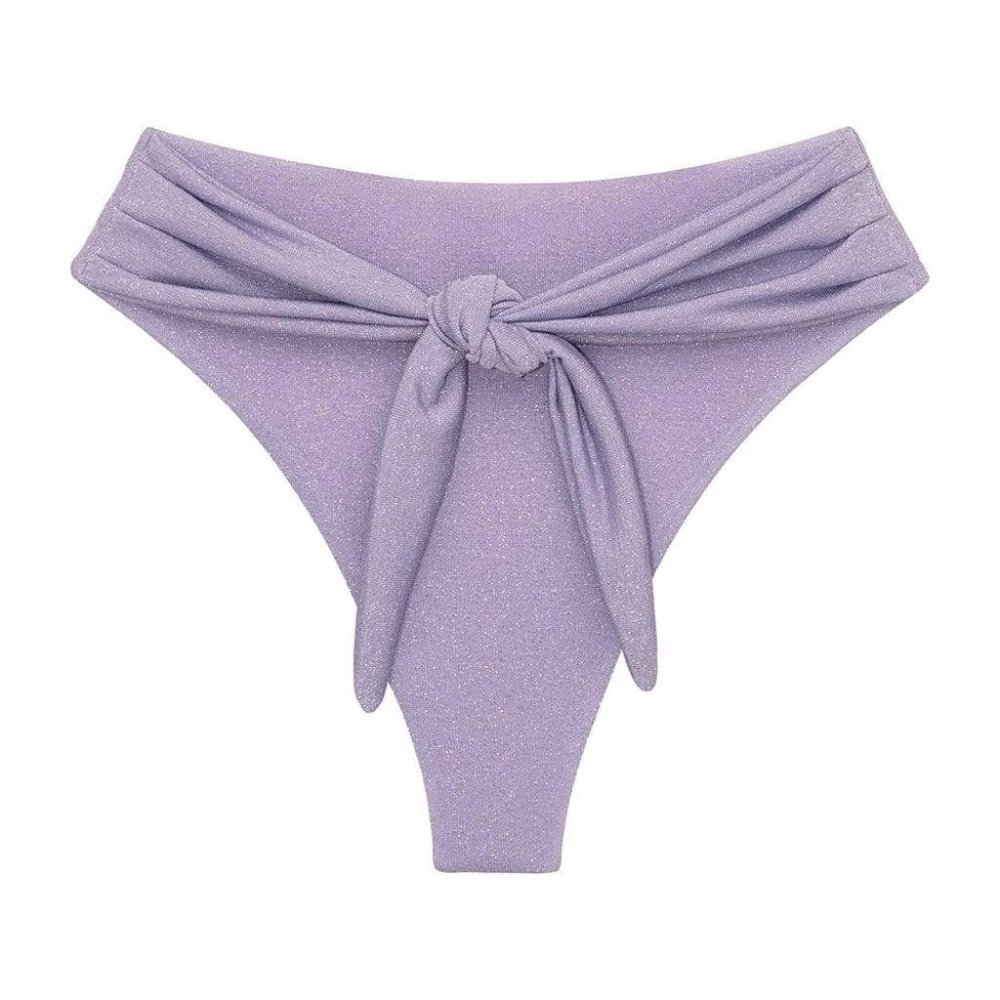 Montce Swim Lilac Sparkle Paula Tie-Up Bikini Bottom Size M